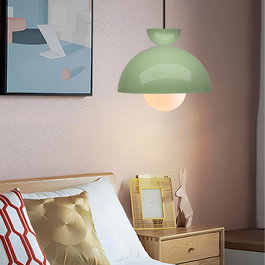 Opviq Lámpara de araña de metal verde con globo de cristal